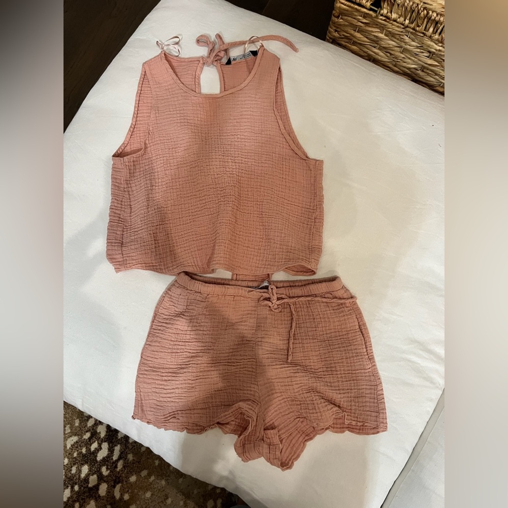 Zara two piece linen set